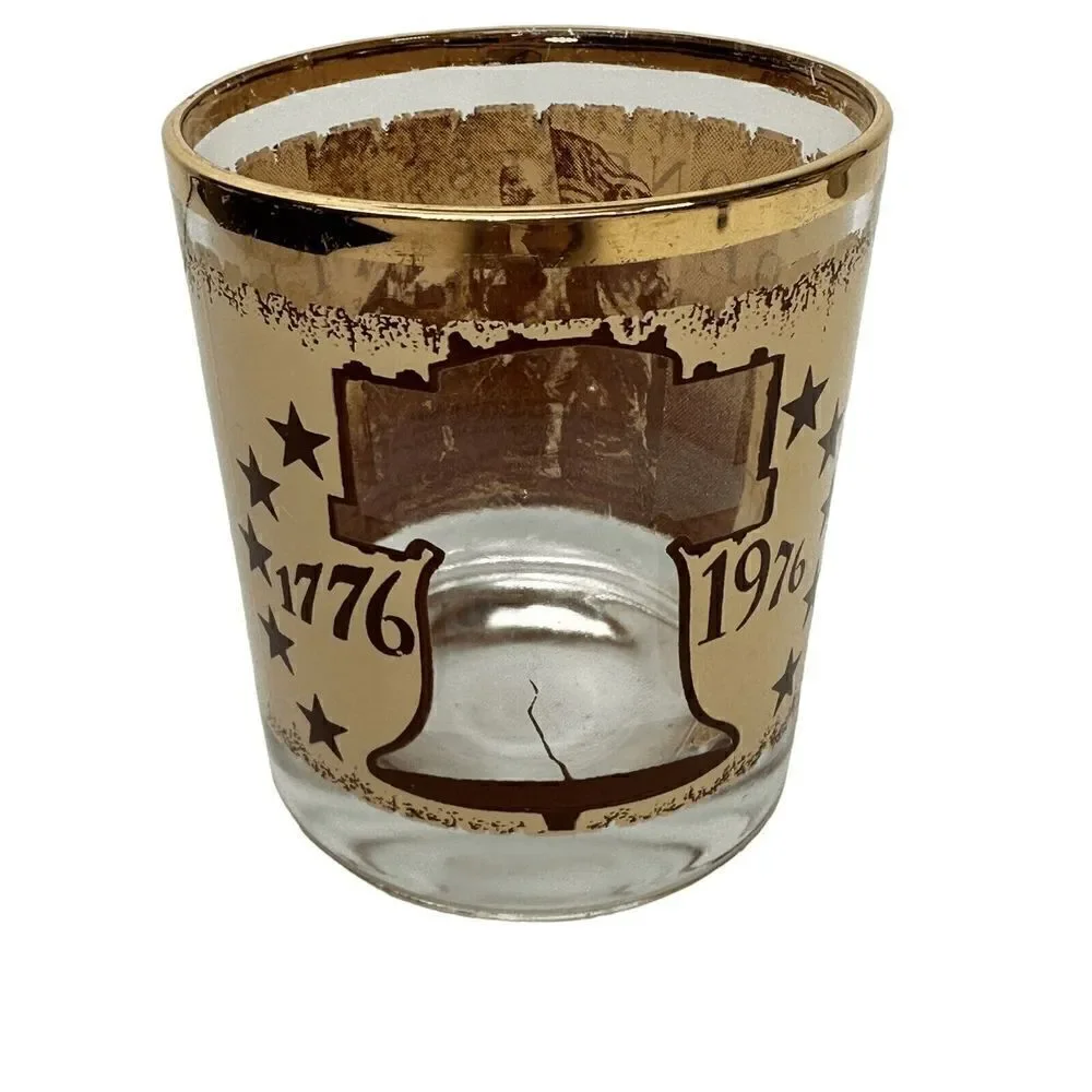 Vintage 1776 Patriotic Declaration Of Independence Whisky Bourbon Rocks Glasses